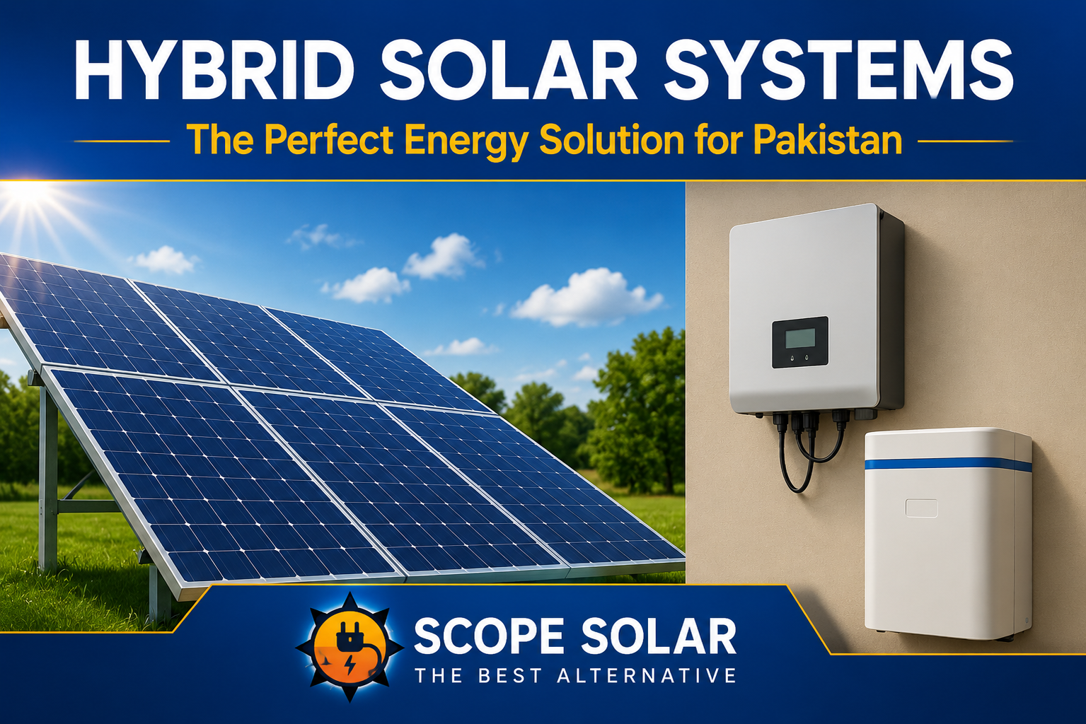 Hybrid Solar Systems in Pakistan – Scope Solar providing reliable and efficient solar energy solutions.