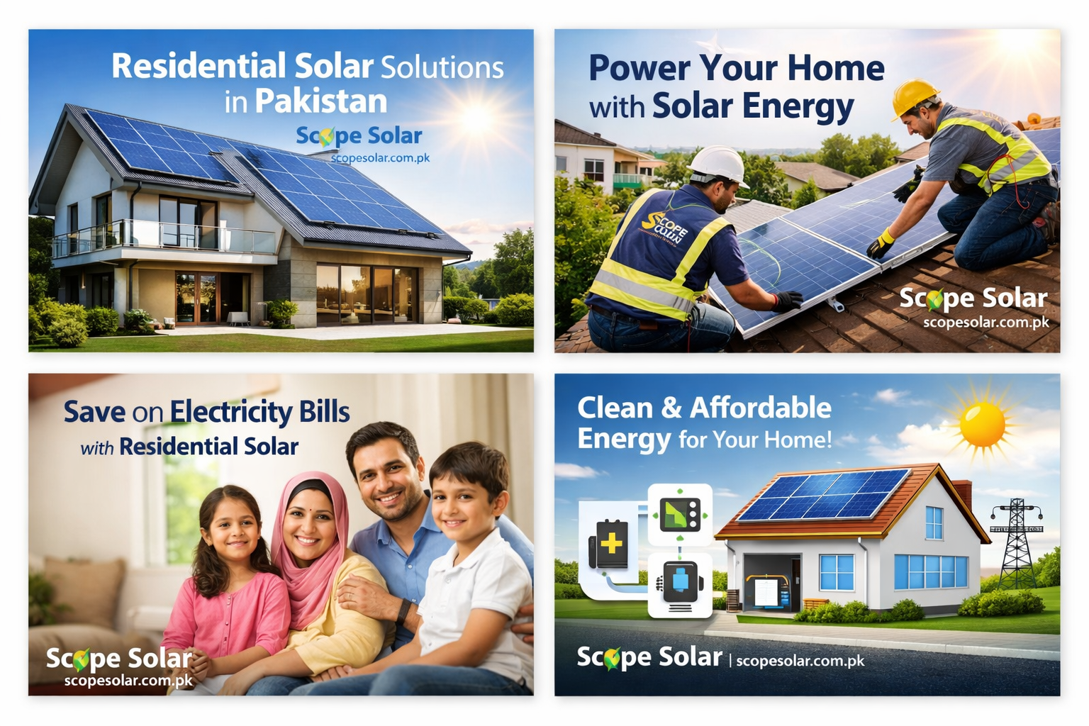 Residential solar solutions in Pakistan installed by Scope Solar on a modern home