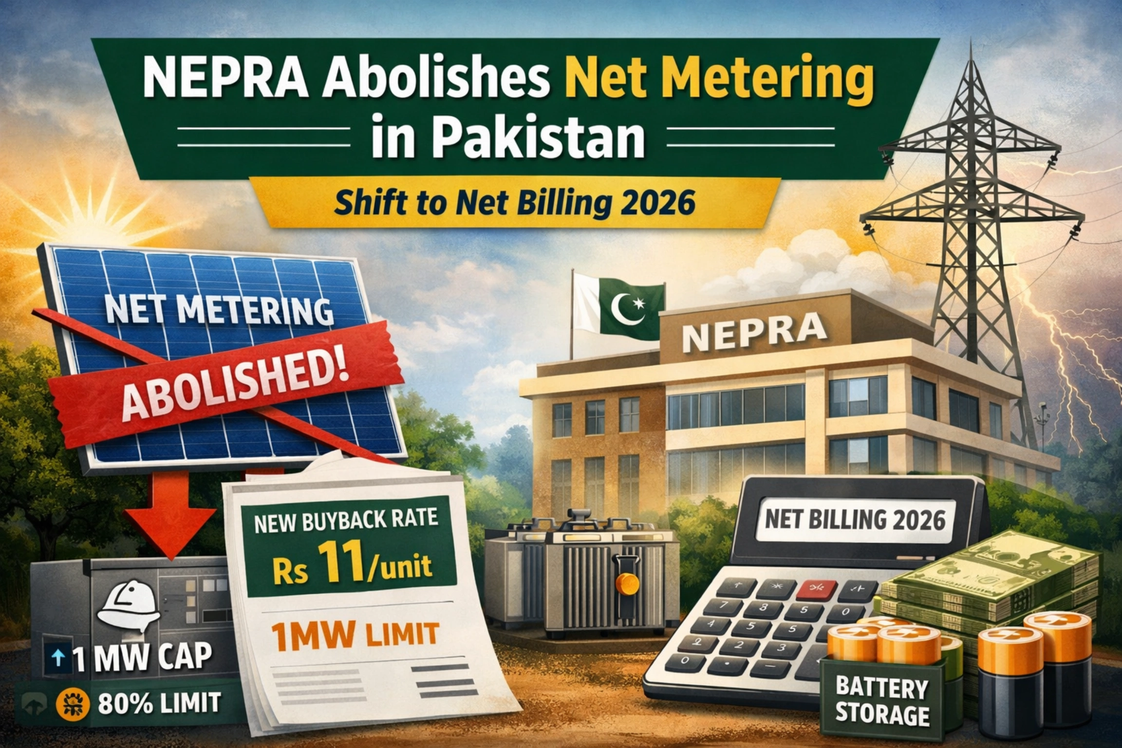 NEPRA Abolishes Net Metering in Pakistan – New Net Billing Rules 2026 Explained - Scope Solar