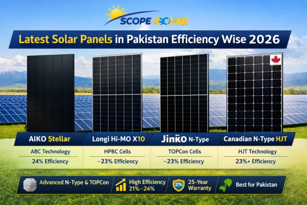 Latest Solar Panels in Pakistan Efficiency Wise 2026