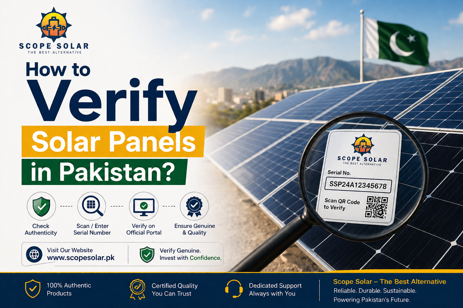How to Verify Original Solar Panels in Pakistan – Official Verification Guide for Jinko, LONGi, JA Solar, Canadian Solar & Other Tier-1 Brands | Scope Solar