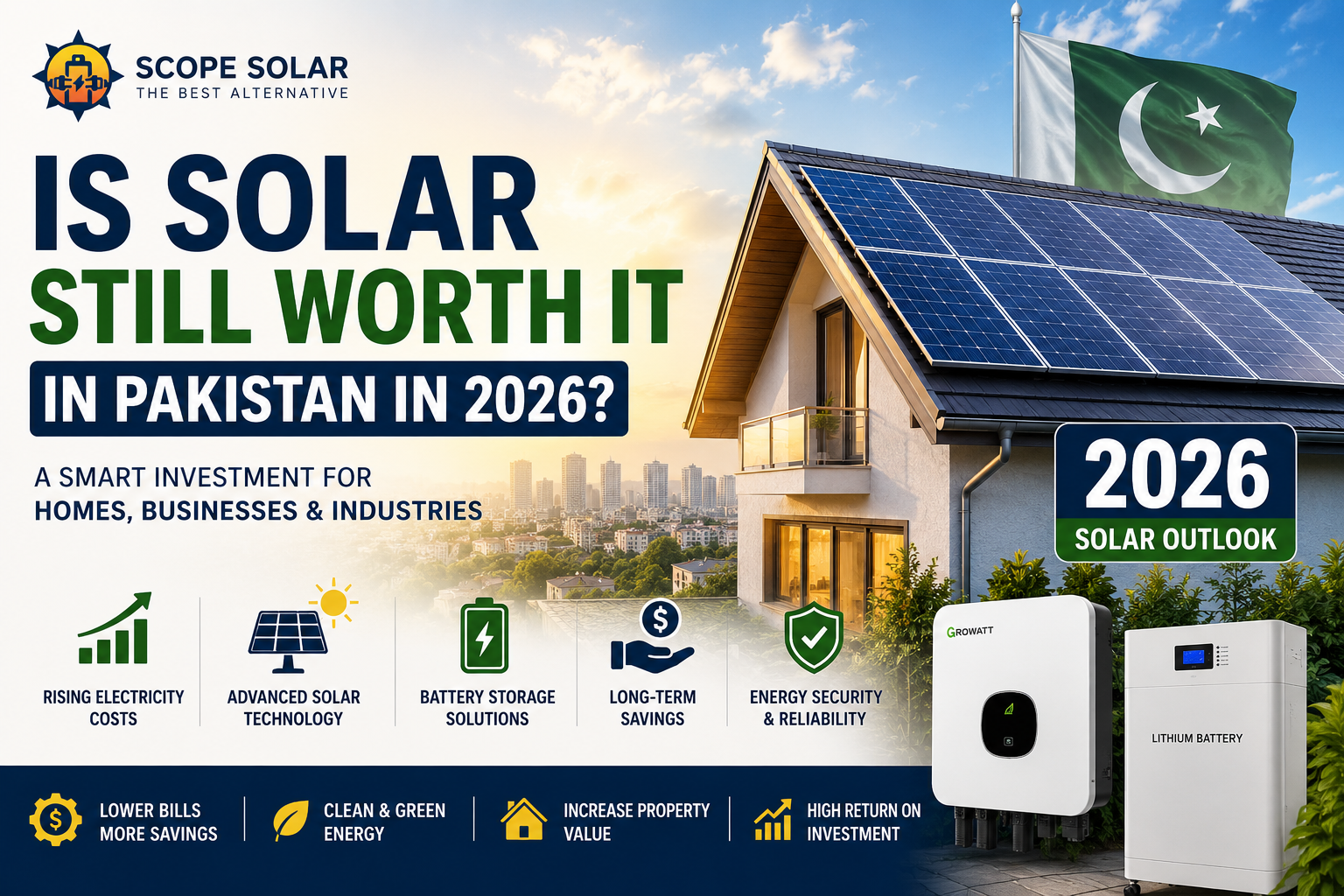 Is solar still worth it in Pakistan in 2026 – residential solar panels and hybrid solar system by Scope Solar